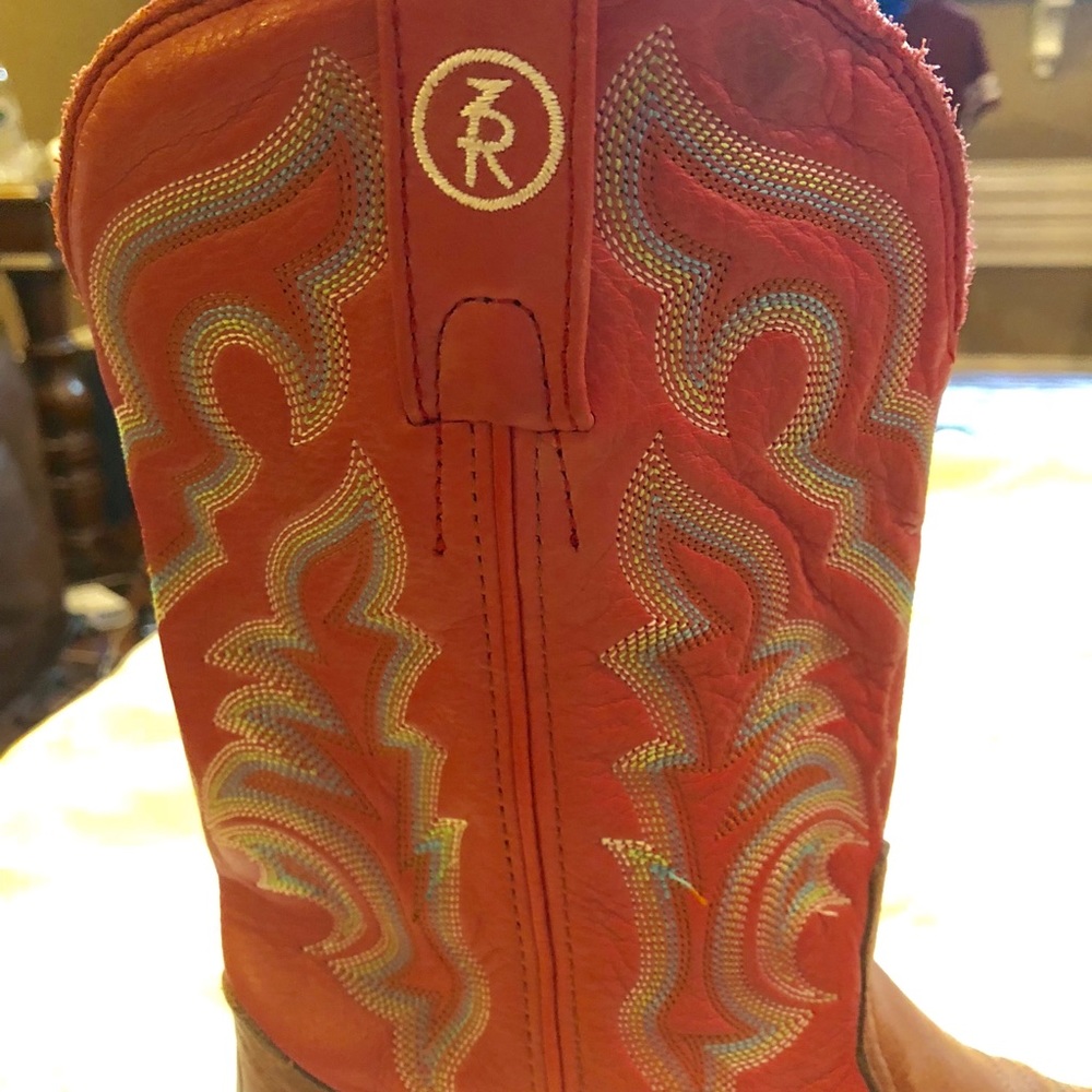 Tony Lama Red and Tan Cowboy Boots - Picture 6 of 6